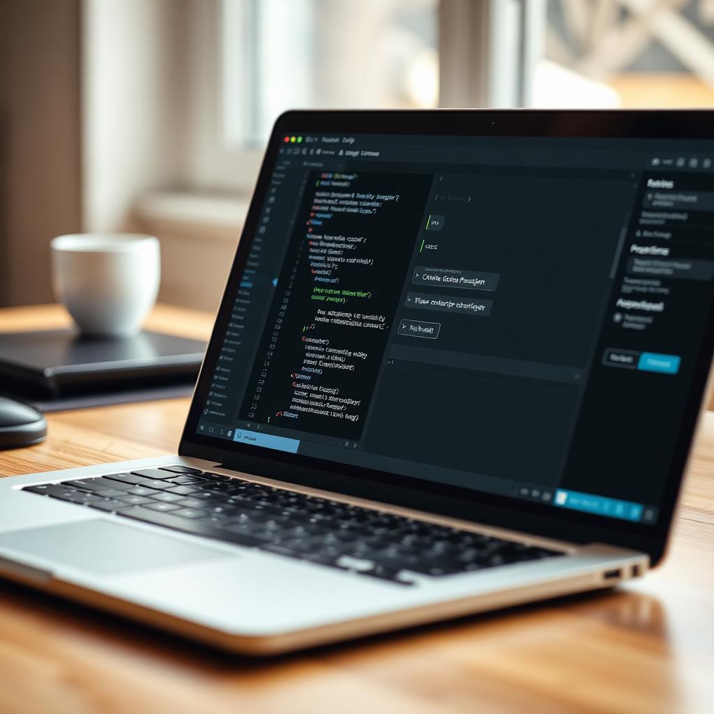 Éditeur no-code d'intelligence artificielle sur un ordinateur portable